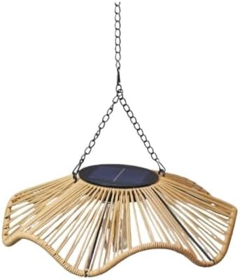 Rattan Style Solar Lantern Iron Frame Outdoor(Single-layer petals) - Image 4