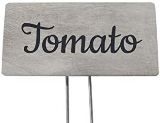 Outdoor Metal Garden Sign, Label, or Memorial. 4 x 2" or 6 x 4" sign with rounded corners and a 10" stake. Materials Include: Stainless Steel, Brass, Copper, Bronze and Titanium. (Titanium, 4 x 2") - Image 2