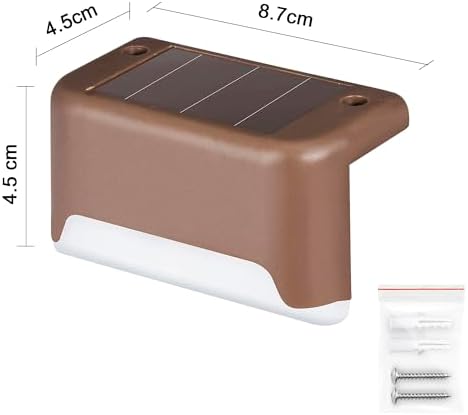 Solar Deck Lights Outdoor 16 Pack, Step Lights Waterproof Led for Outdoor Stairs, Step, Fence, Yard, Patio, and Pathway (Brown, 24, Color Changing) - Image 3