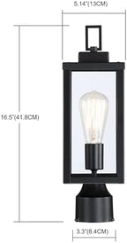 WISBEAM Outdoor Post Light, Pole Lantern, E26 Base 60W Max, Metal Housing Plus Glass, ETL Qualified, Bulbs not Included - Image 2