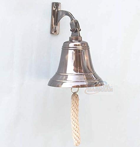 6" Solid Brass Bell Marine Wall Mounted Ship Bronze Finished Hanging Bell Perfect for Dinner, Indoor, Outdoor, School, Bar, Reception, Last Order & Church By The Metal Magician by The+Metal+Magician