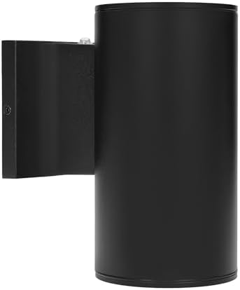 Maxxima Black Cylinder LED Outdoor Wall Light, 1050 Lumens 5 CCT, Photocell - Image 2