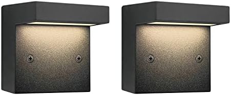 GKOLED 2-Pack Low Voltage LED Deck Lights, Landscape Step Wall Stair Railing Post Lighting with 3W Integrated LED Chips, IP65 Waterproof for Outdoor, Die-cast Aluminum, Black Powder Coated Finish by GKOLED