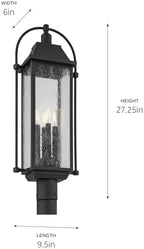 Kichler Harbor Row 4-Light Outdoor Post Light, Textured Black - Image 3