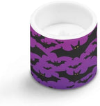 Purple Halloween Flameless Candles with Remote Battery Operated Candles with Timer Pack of 4 Black Bat Print LED Pillar Tea Lights for Indoor Outdoor Party Home Decorations - Image 2