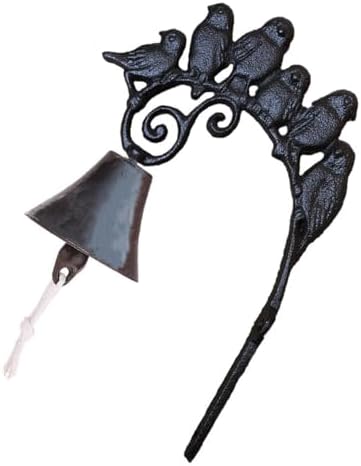 BETOOKY Vintage Cast Iron Wall Mounted Bell Bird Design, Rustic Manual Shaking Outdoor Doorbell, Antique Iron Dinner Bell for Home Décor and Entryway Use by BETOOKY