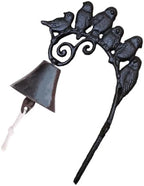 BESPORTBLE Vintage Cast Iron Dinner Bell Wall Hanging with Bird Design, Manual Shaking Outdoor and Indoor Decorative Doorbell for Home and Garden Wall Mounted Black Iron Bell by BESPORTBLE