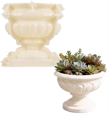 Milisten Concrete Planter Mold, 9.65×10.2 in Reusable Cement Flower Pot, DIY Garden Decor for Planters, Birdbaths and Statues, Durable Plastic Molds for Beginners and Professionals by Milisten
