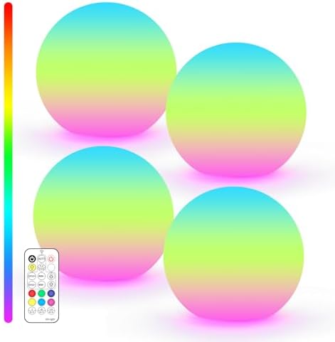LOFTEK 3-inch Rechargeable LED Ball Lights, Sphere Night Light,4 Pack by LOFTEK