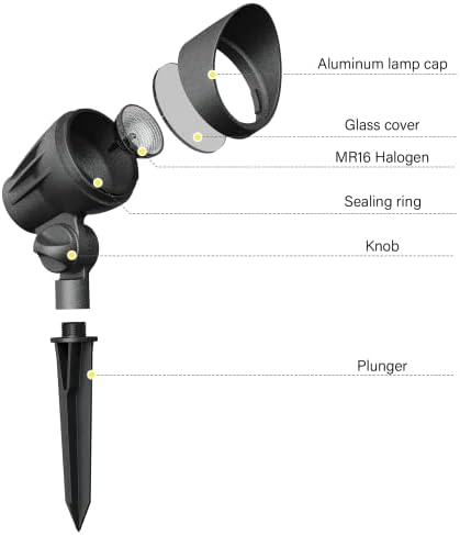 Malibu 50 Watt Floodlight Landscape Lights Outdoor Spotlight Waterproof Path Light Low Voltage Lighting with Spike Stand for Garden, Yard, Pathway, Lawn, Driveway Outdoor Lighting 8301-9601-01 - Image 4