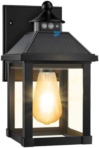 Auzev Solar Sconce Lights Outdoor Wall Mount Solar Porch Light Exterior by Auzev