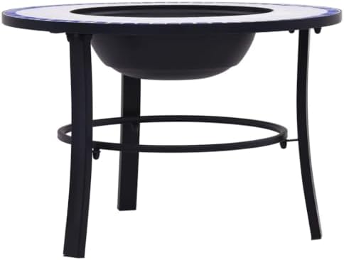 Mosaic Fire Pit 26.8-inch Ceramic Tabletop Bowl for Patio Garden Backyard Heating and BBQ - Image 4