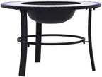 Mosaic Fire Pit 26.8-inch Ceramic Tabletop Bowl for Patio Garden Backyard Heating and BBQ - Image 4