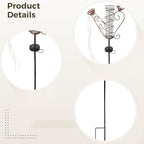 Solar Watering Can Lights, Iron Kettle Rain Gauge with Bird Accent, 6 in Glass Tube, LED String Lights, Rustproof Metal, Easy to Install Patio Yard Decor Statue, 36 x 8.5 x 2 in - Image 4