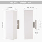Cerdeco 13" White Square Modern Outdoor Wall Light Exterior Wall Sconce - Image 5
