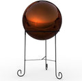 Lulu Decor, Dark Copper Stainless Steel Gazing Mirror Ball Size 12 with Stand by LuluDecor