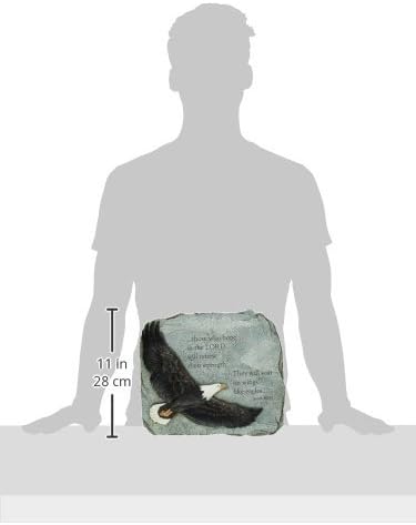 Joseph's Studio by Roman Inc., EAGLES WINGS GARDEN STONE, Garden Collection, Religious Statue, Holy Family, Memorial, Angel, Patron Saint, Garden Décor (11x12x2) - Image 2