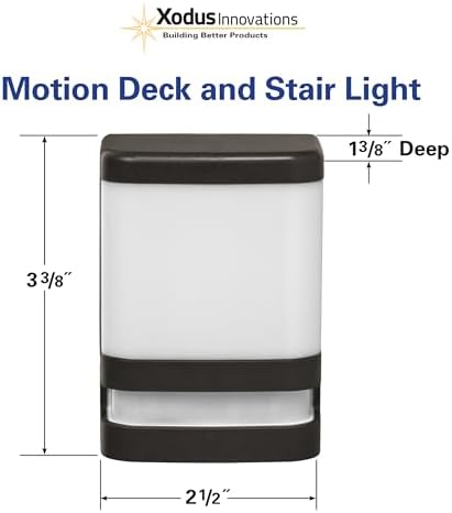 Xodus Battery Operated LED Deck & Stair Light, Motion Sensor, Black, 3 Pack - Image 3