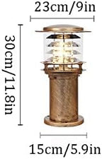 Rustic Industrial Outdoor Bollard Light | IP65 Waterproof LED Pathway Lamp with Clear Glass Anti-Rust Bronze Finish | Vintage Garden Column Light for Yard, Patio, Walkway, Driveway Lighting - Image 5