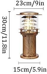Rustic Industrial Outdoor Bollard Light | IP65 Waterproof LED Pathway Lamp with Clear Glass Anti-Rust Bronze Finish | Vintage Garden Column Light for Yard, Patio, Walkway, Driveway Lighting - Image 5
