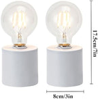 JHY DESIGN Set of 2 White Table Lamp Battery Powered 7" Tall Cordless Lamp Light with Edison Style Bulb Battery Operated Great for Living Room Bedroom Weddings Parties Patio Events - Image 2