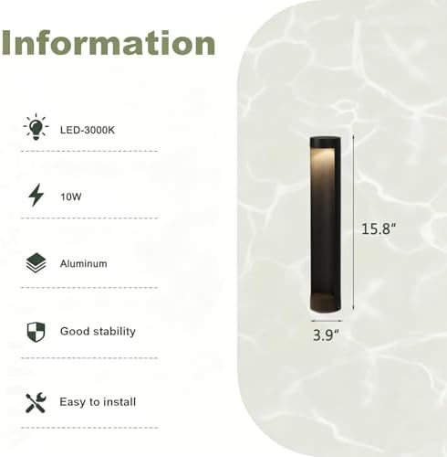 Landscape Path Light, Aluminum Outdoor Bollard Lighting for Lawn, Patio, Courtyard and Driveway Decoration Lighting IP65 Waterproof Pathway Lights - Image 2