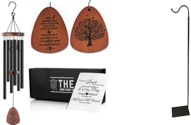 The Wind Chime CO Memorial Wind Chime, Wind Chime Gift for The Loss of A Loved One. Shepherd's Hook Floor Stand for Outdoor, Hnaging Plant. Bundle by TrendJockey%E2%84%A2