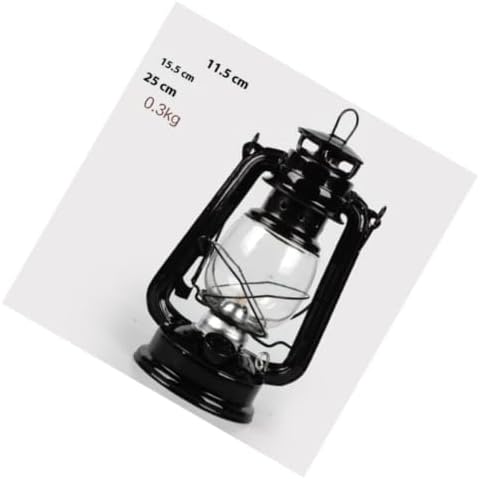 2pcs Vintage Kerosene Lamp with Glass and Wrought Iron Hanging Hook - Image 2
