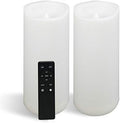 Large Outdoor Battery Operated Flameless Candles Remote 4”x10” 2 PCS White by CANDLE+CHOICE