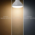 LUXRITE 4-Pack BR30 LED Bulb, 65W Equivalent, 3 Colors 2700K | 3000K | 5000K, Dimmable, 850 Lumens, LED Flood Light Bulbs, 10W, Damp Rated, Indoor/Outdoor - Living Room, Kitchen, and Recessed - Image 2