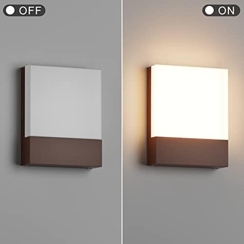 Outdoor Square Led Wall Light,Hardwired,24W 3000K,1-Pack,Rust Red - Image 5