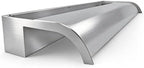 Curved-Mouth Waterfall Pool Fountain, Stainless Steel Waterfall Spillway with Pipe Connector Kits for Outdoor Decorative, 35.4 Inches Pool Water Feature for Garden Patio, Without Cover Plate by LONGRUNNEW