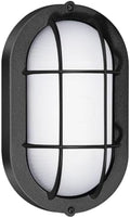 GRUENLICH LED Bulkhead Light, 8.5" Oval Aluminum, 5000K, Black, 1 Pack by GRUENLICH