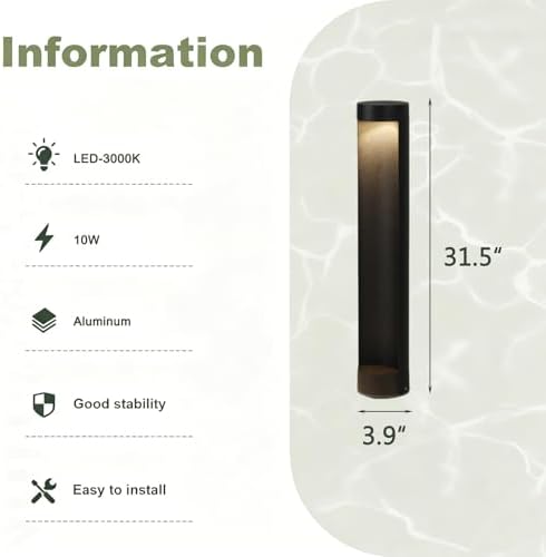 Landscape Path Light, Aluminum Outdoor Bollard Lighting for Lawn, Patio, Courtyard and Driveway Decoration Lighting IP65 Waterproof Pathway Lights - Image 2