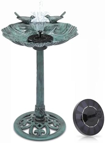 Magshion 31.5" Bird Bath with Solar Fountain for Outside, Green by Magshion
