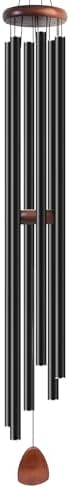 Bursvik 80" Aluminum Wind Chimes for Outside (Black), Patio Zen Decor Gift by BursvikWindChimes