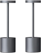 SAKRINGT 2 Pack Cordless Table Lamp Rechargeable,5000mAh Battery Operated Portable LED Table Light,Dimming Desk Lamp for Patio/Restaurant/Outdoor (Grey) by SAKRINGT
