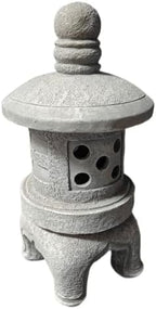 Japanese Garden Decor Solar Pagoda Light, Outdoor Stone Finish Pagoda Garden Statue with Auto On/Off for Patio Yard, Japanese Decor - Image 2