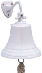 Hampton Nautical BL-2019-7-White Solid Brass Hanging Ship's Bell 9" - White Powder Coated - Nautical Decor - Nautical Home Decoration - Image 6