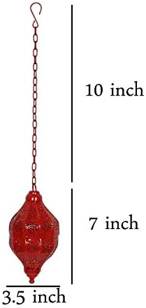 Lalhaveli Valentines Day Gift Moroccan Style Red Candle Lantern for Patio, Indoors/Outdoors Decorations - Image 6