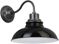 Design House 588566-GBG Hamilton Industrial Farmhouse 1-Light Indoor/Outdoor Wall Mount 12-Inch Light with Metal Shade for Porch Entryway Kitchen, Gloss Black and Galvanized by DesignHouse