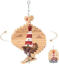 Lighthouse Wooden Wind Spinner Outdoor Hanging Decor, 8.5 x 11 in by Purpeak