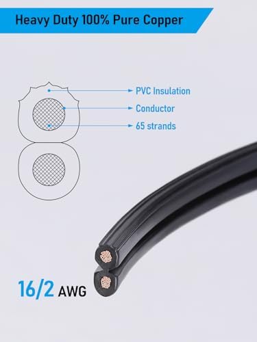 LEONLITE 7 Inch Hardscape Paver Light Bundle 100ft 16/2 Cable, 4-Pack 7 Inch Low Voltage LED Retaining Wall Light, 2700K Soft White & 1-Pack 100ft 16/2 Low Voltage Landscape Lighting Cable, Black - Image 5