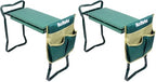 MaxWorks 50921 Folding Garden Kneeler Stool with 8 inch Wide Kneeling Pad, with 1 Tools Pouch for Planting and Gardening (Pack of 2) by MaxWorks