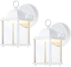 LIT-PaTH Outdoor Wall Light Fixture, Aluminum, LED 3000K, White, 2 Pack by LIT-PaTH