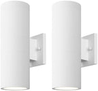 mirrea 12" Modern Outdoor Porch Light in 2 Lights, 2 Pack, Matte White by mirrea