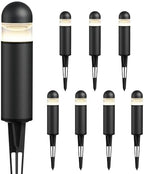GOODSMANN Landscape Lighting 8PK Low Voltage Landscape Lighting 3W 60 Lumen LED Landscape Bollard Path Lights Outdoor 2700K Warm White Black with Cable Connectors Replaceable LED Bulbs by GOODSMANN