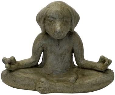 Solid Rock Stoneworks Meditating Dog- 11in Tall- Buff by SolidRockStoneworksLLC