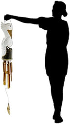 Pelican Windchime - Hand Carved Wood and Bamboo - Coastal Nautical Patio Décor Outdoor Wind Chime - Image 2