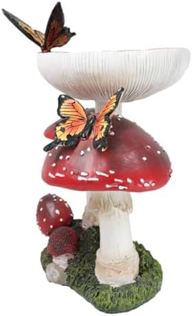 Ebros Gift Enchanted Fairy Garden Toadstool Mushrooms Forest with Monarch Butterflies Home Decor Figurine 9.25" H Do It Yourself Ideas Collectible Mini Fairies Pixies Fantasy - Image 5